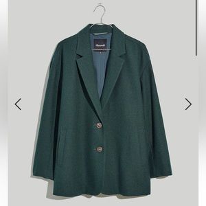 Madewell Oversized Dorset Blazer. XXS. Teal/dark green color.